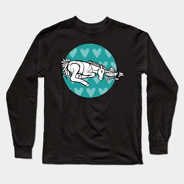 Sleeping Unicorn — Inktober Unicorn illustration series Long Sleeve T-Shirt by mellierosetest